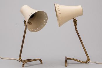 VÄGG/BORDSLAMPA, ett par, 1950-tal.