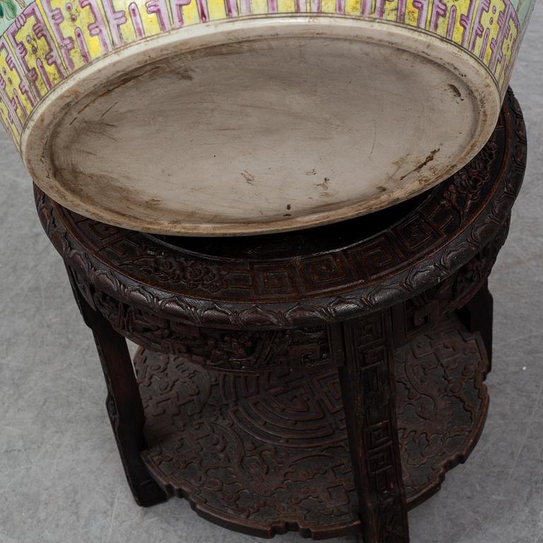 A large Chinese famille rose fish basin, 20th century.