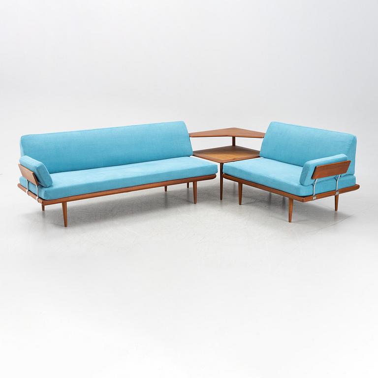 Peter Hvidt & Orla Mølgaard Nielsen, a three piece teak furniture suite, 'Minerva', France & Son, Denmark, 1950's/60's.