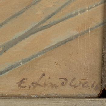 Erik Lindwall, oil on panel, signed.