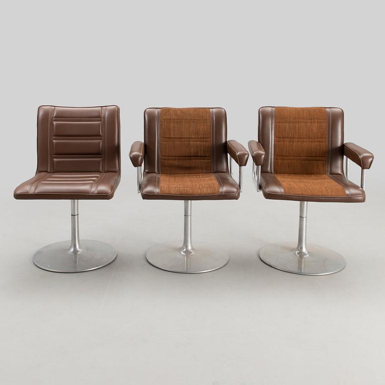 2+1 1960s 'Silver wing' armchairs for Asko, Finland.