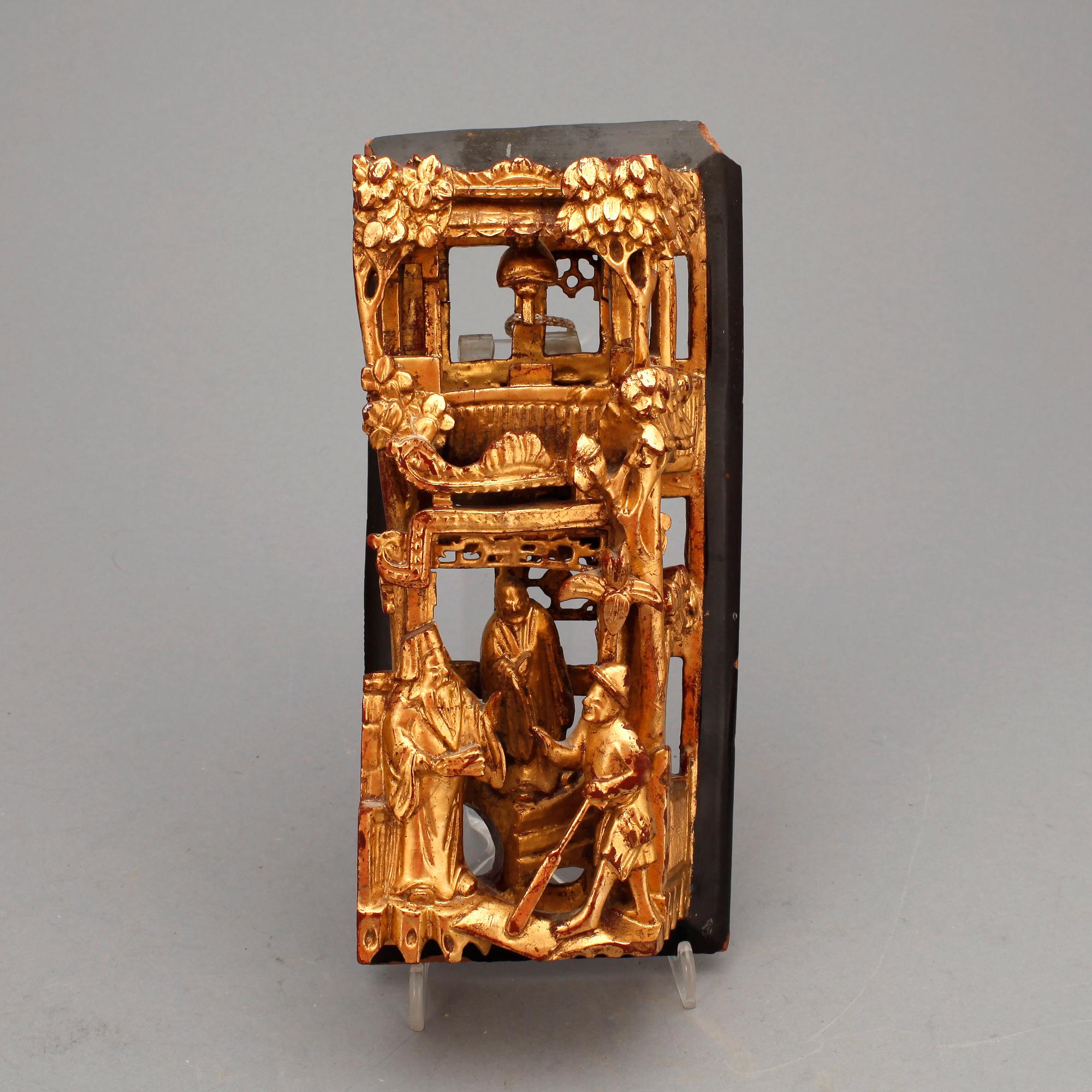 DEKORELEMENT, 3 delar, Kina, 1800/1900-tal.