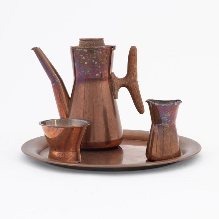 Tapio Wirkkala, A four-piece copper and teak coffee service, Kultakeskus, Finland.