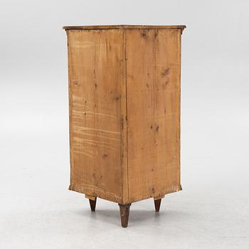A Gustavian style pinewood corner cupboard, 19th Century.