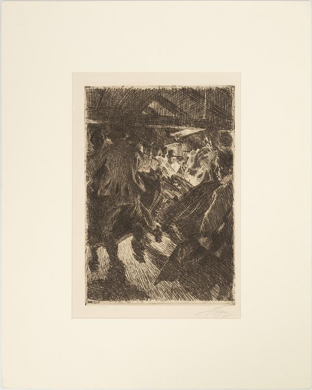 Anders Zorn, etching, 1917, signed in pencil.