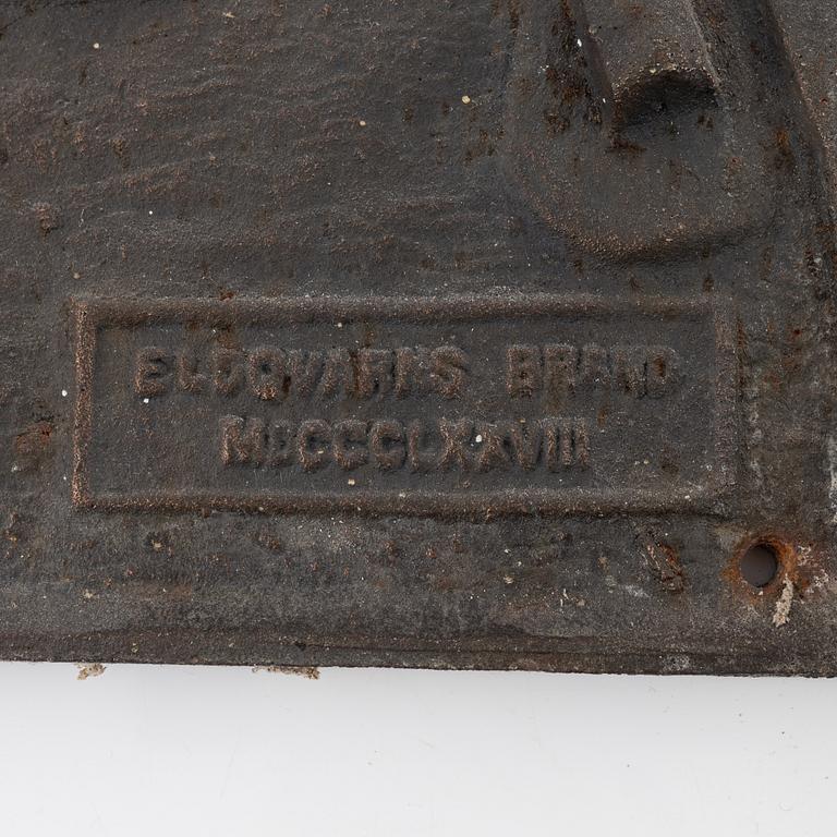 Sättugnsplattor, ett par, gjutjärn, tidigt 1900-tal.