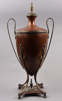 SAMOVAR, koppar, empire, 1800-tal.