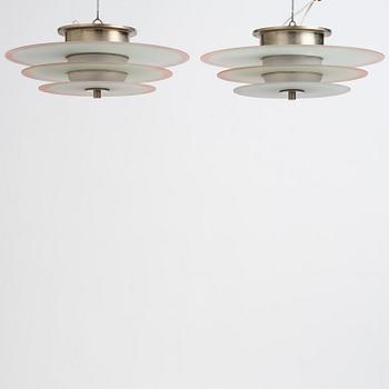 Harald Notini, taklampor, ett par, modell "10401", Arvid Böhlmarks Lampfabrik, Stockholm, 1930-tal.
