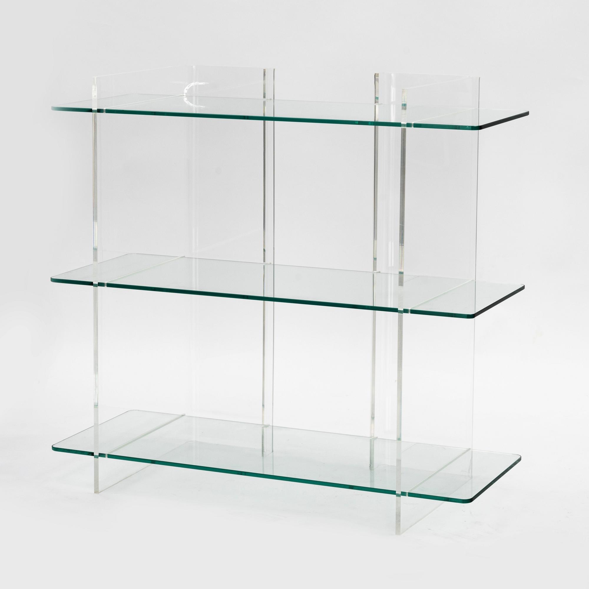 A 'Combiplex' glass and plexiglass shelf, Fogia.