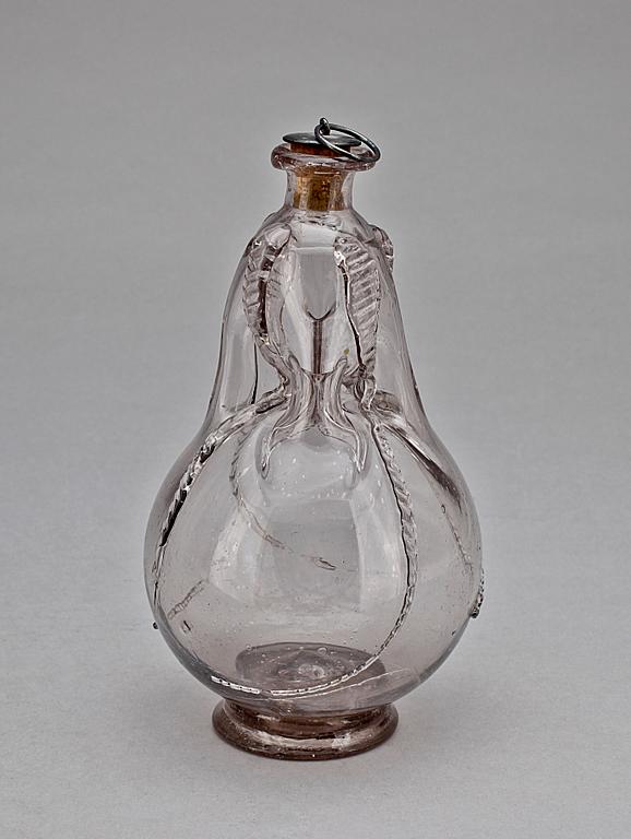 KLUCKAFLASKA, glas, 1700/1800.
