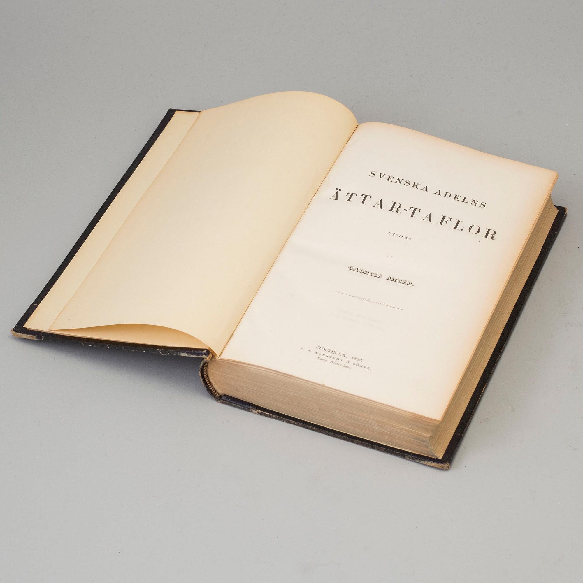 BOOKS, four volumes, 'Svenska Adelns Ättar-taflor', Gabriel Anrep, Norstedt, Stockholm, 1858-64.