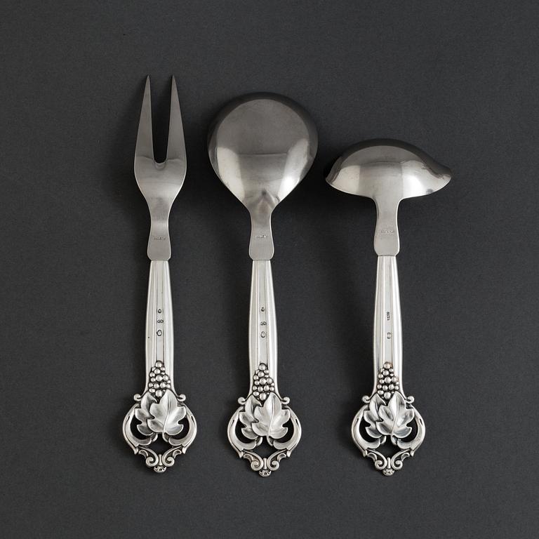 3 silver cutlery Carl M Cohr, Denmark, 1948-1951. Weight ca 253 grams.