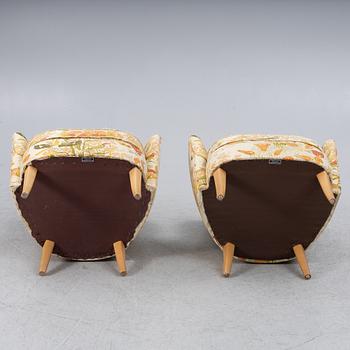 Armchairs, a pair, OH Sjögren, Tranås, second half of the 20th century.