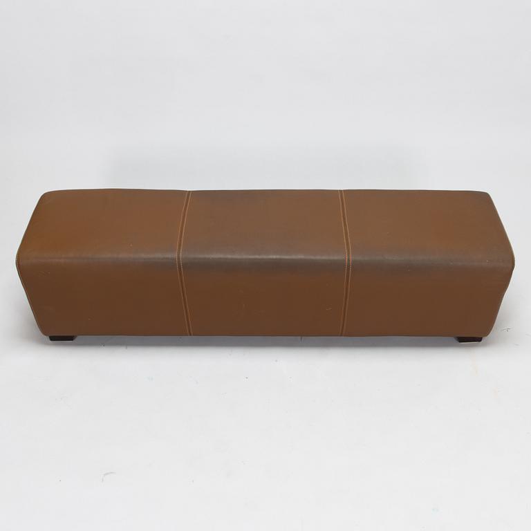 A leather-upholstered bench from Industria Divani e Poltrone, Italy.