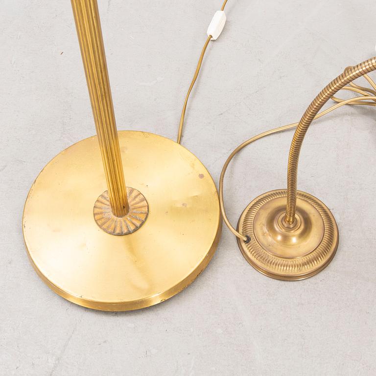 Golvlampa samt bordslampa 1900-talets mitt andra hälft.