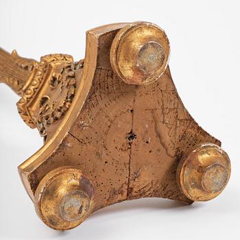 A Gustavian giltwood guéridon, Stockholm, late 18th century.