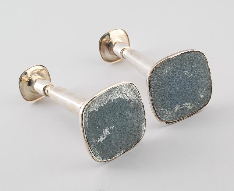 LJUSSTAKAR, 1 par, silver, Tore Eldh, Ceson, 1972.