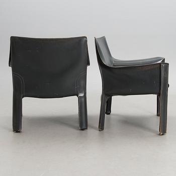 A pair late 20th century '414 Cab' chairs by Cassina, Italy.