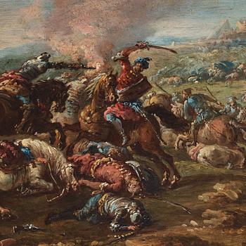 JACQUES COURTOIS KALLAD LE BOURGUIGNON, hans art.  Koppar 21 x 27,5 cm.
