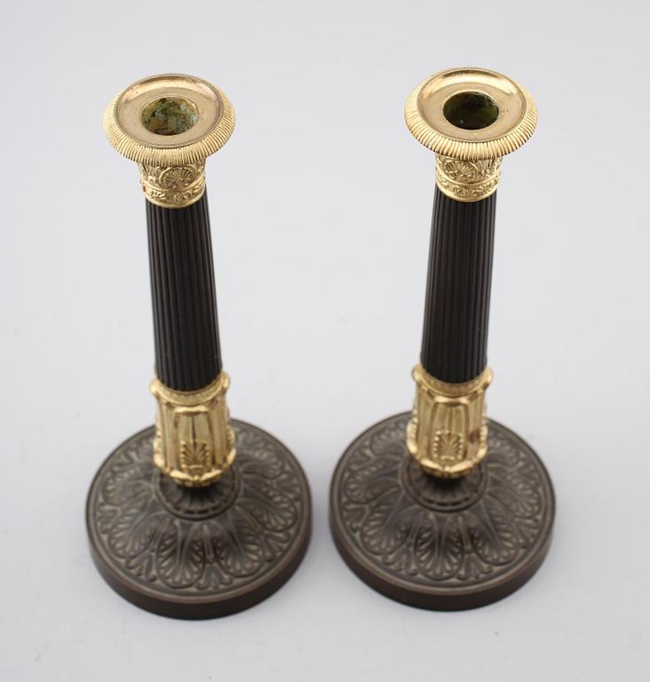 LJUSSTAKAR, 1 par, brons, 1800-talets andra hälft.