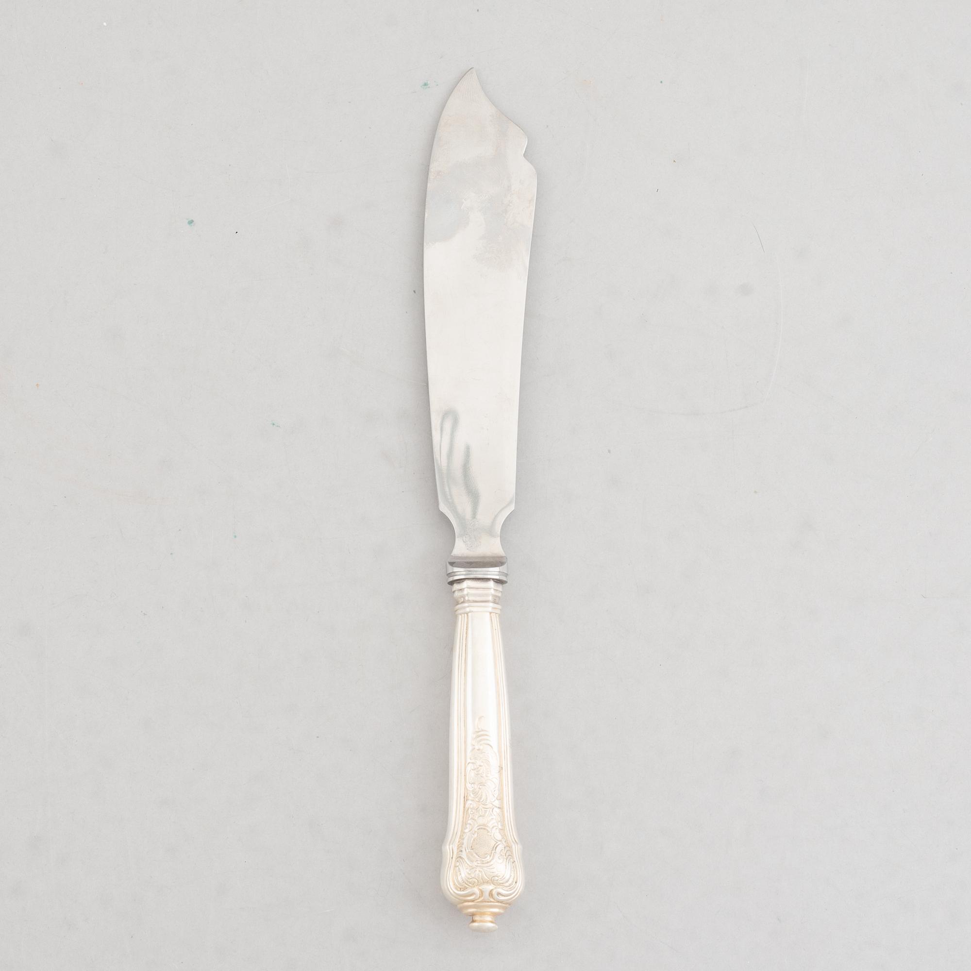 Ole Hagen, a Sterling Silver Cake Knife, "Rosenborg", A Michelsen, Copenhagen circa 1960.