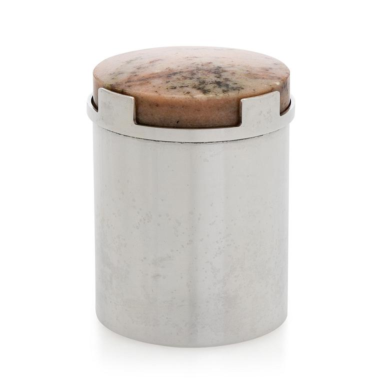 Bertel Gardberg, a stone-lidded silver jar, Kultateollisuus, Turku 1966.