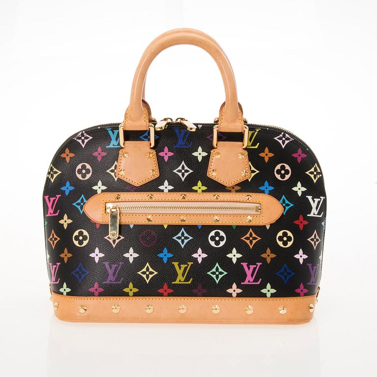 LOUIS VUITTON, Black Multicolor Alma Handbag.