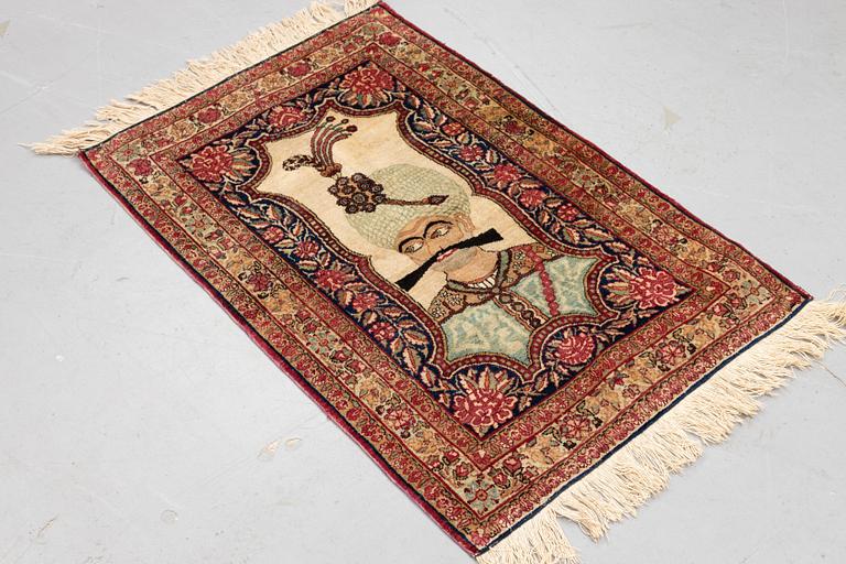 A rug, semi-antique Kerman Laver, ca 97,5 x 64,5 cm.