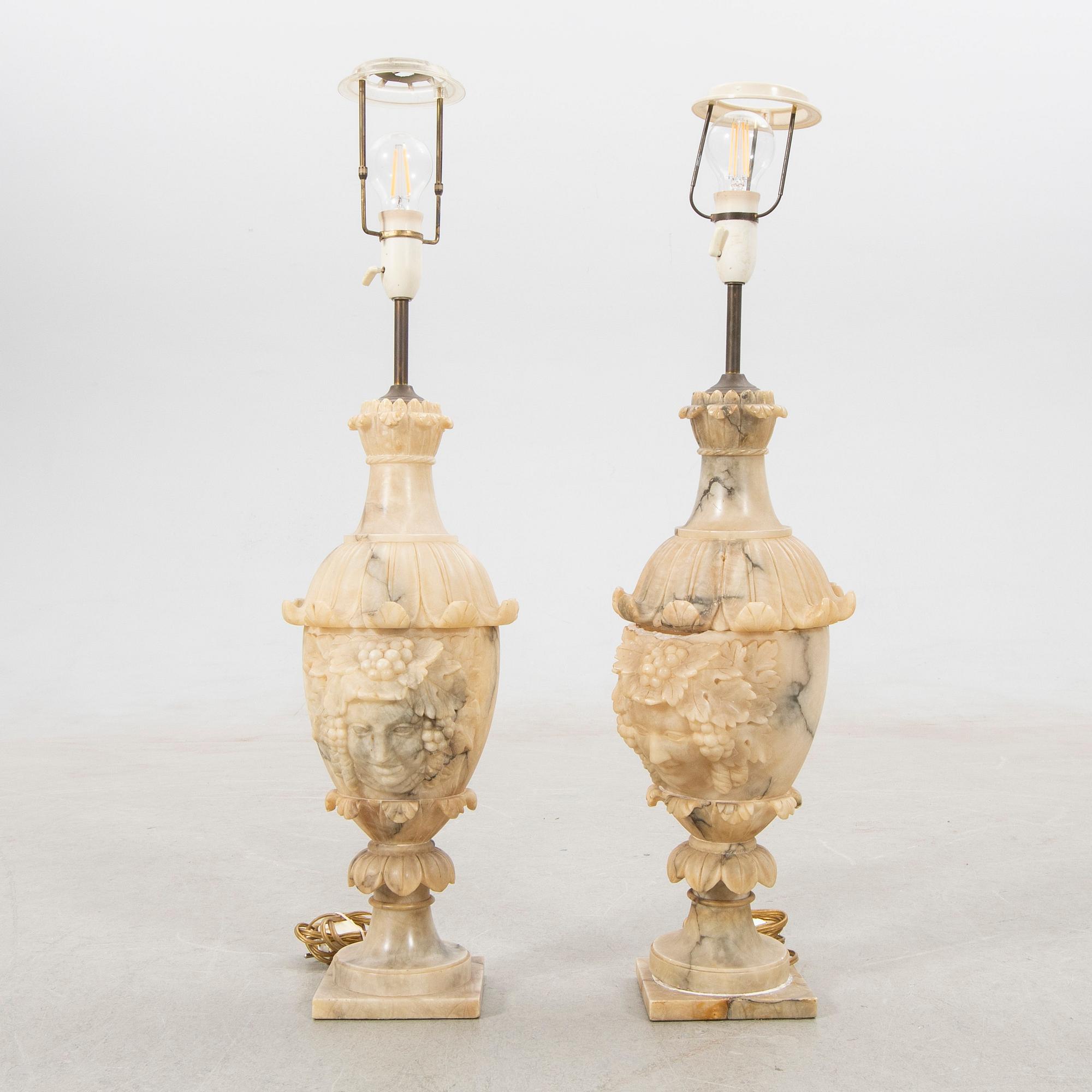 Bordslampor ett par, 1800-tal.