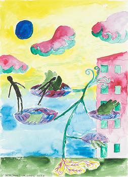 Carl Michael Lundberg,  mixed media on paper, signed and dated 25.7.10.