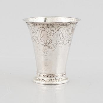 Daniel Lundström, silver, bägare, Stockholm 1770. Rokoko.