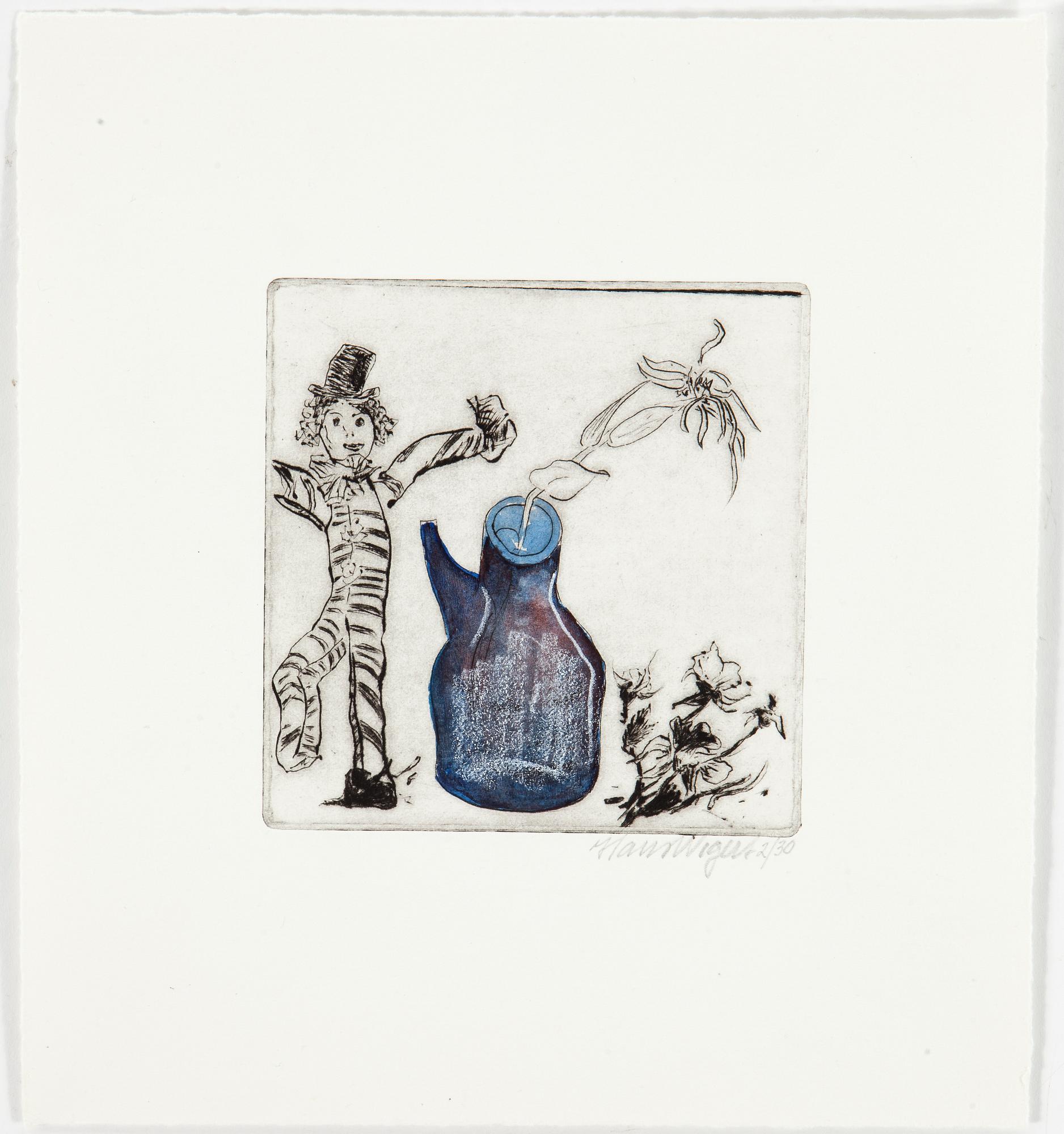HANS WIGERT, Watercolour on drypoint etching signed Hans Wigert and numbered 2/30.
