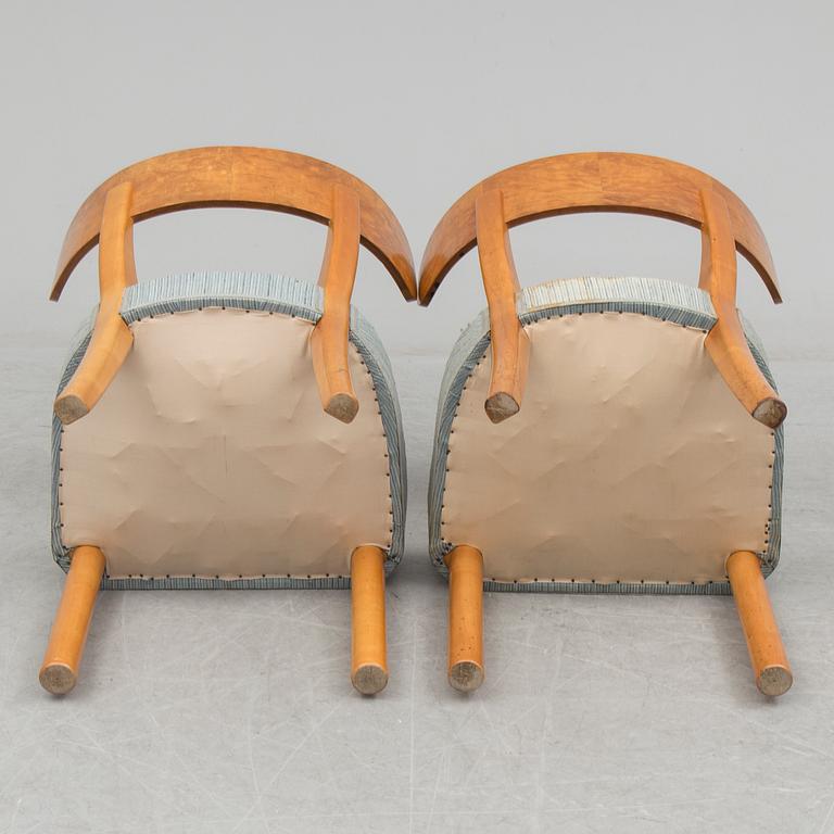 A set of eight chairs and a dining table 'Birka' by Axel Einar Hjorth, Nordiska Kompaniet, 1930s.