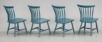 STOLAR, 4 st, "Åkerblomstolen", formgiven av Gunnar Eklöf, 1900-talets mitt.