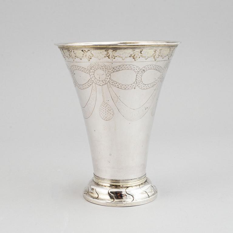 Nils Nordlöf,  bägare, silver, Härnösand 1793.