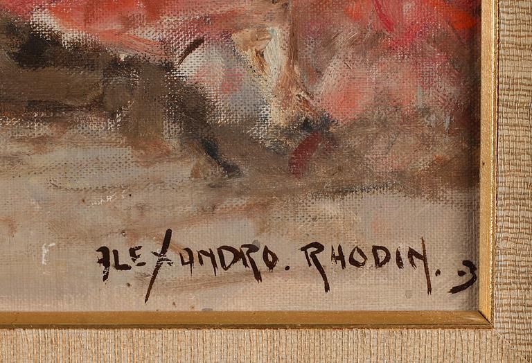 ALESSANDRO RHODIN, olja på pannå, signerad.