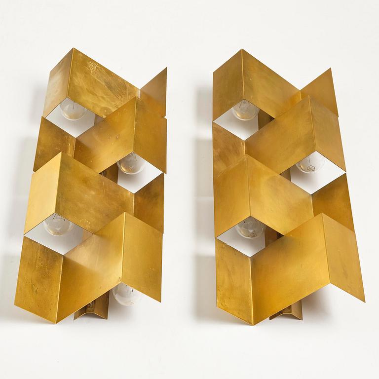A pair of wall lamps, Scandinavia, 1960s–70s.