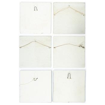 Lisa Larsson, a set of six stoneware wall plaques, Gustavsberg.