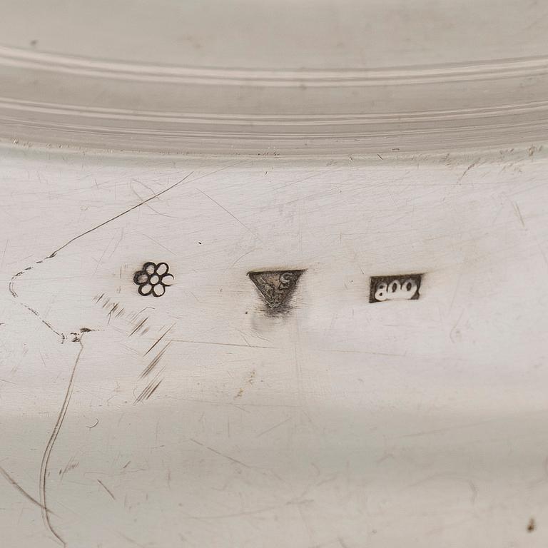 Serveringsfat, silver, Tjeckoslovakien 1929-1941.