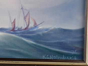 HOLMBERG, KARL GUSTAV, olja på duk, sign o dat 1976, även a tergo.