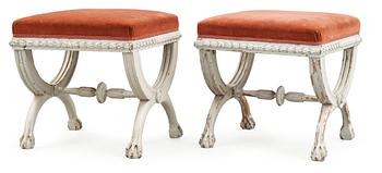 A pair of late Gustavian stools by E. Ståhl.