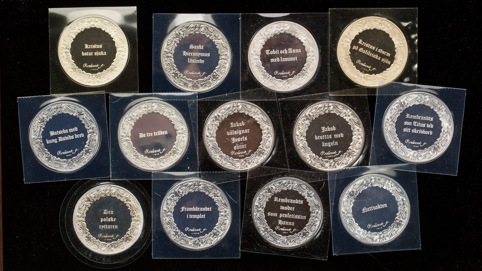 MEDALJER, ca 143 st, sterlingsilver, Franklin Mint, 1900-talets fjärde kvartal. Total vikt ca 6200 gram.