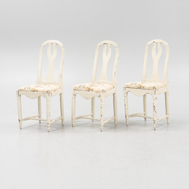Three painted chairs, 18th/19th Century.