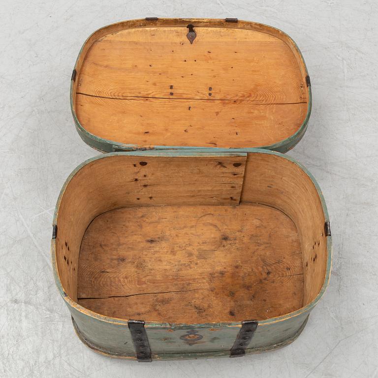 A Swedish painted traveling coffer, 19th Century.