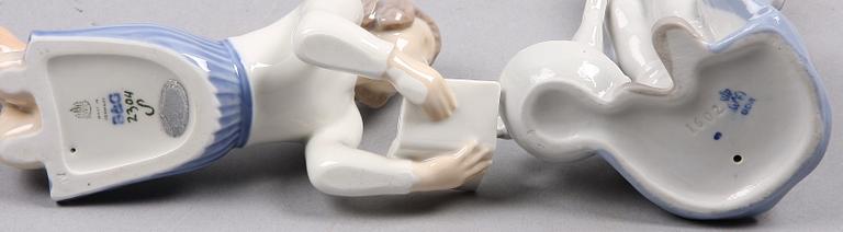 FIGURINER, 3 st, porslin, bla B&G.