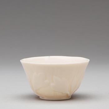 A blanc de chine cup, Qing dynasty, 18th Century.