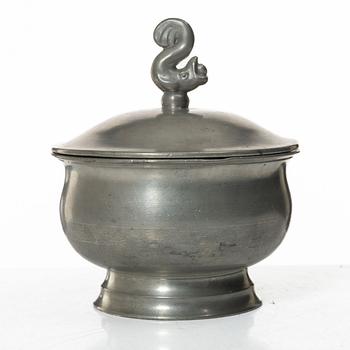 Firma Svenskt Tenn, Svenskt Tenn, a pewter sugar bowl with lid, Stockholm 1925, model A 37, signed Estrid Erikson.