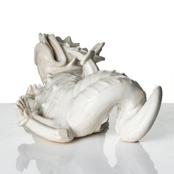 Wilhelm Kåge, two ceramic sculptures av dragons, Gustavsberg, ca 1940.