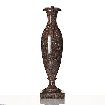 A Swedish Empire porphyry urn, first part of the 19th century.