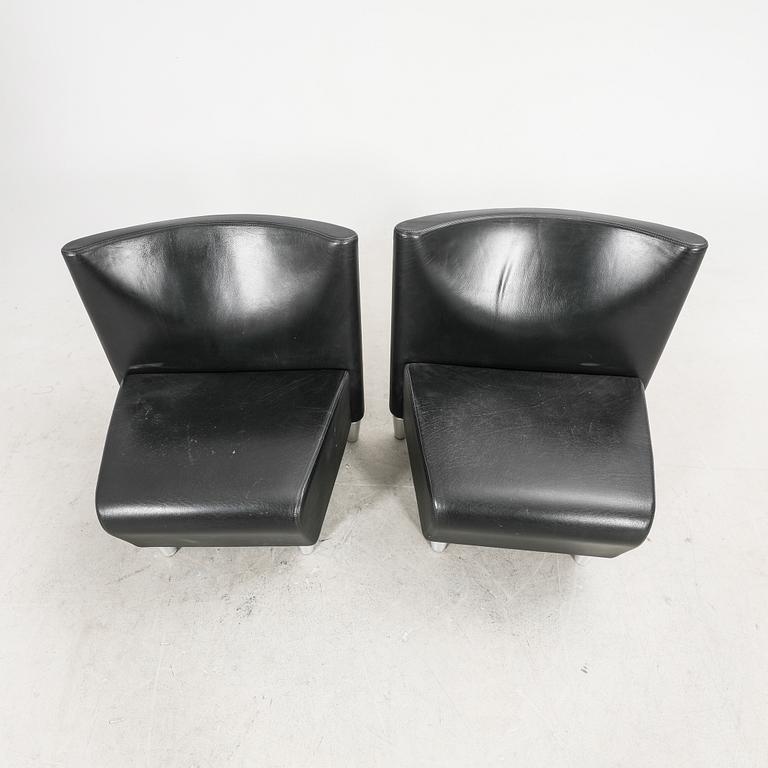 A set of eight leather easychairs by Erik Jørgensen Møbelfabrik, Svendborg, Denmark.